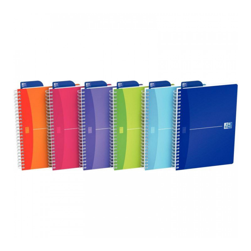 CAHIER SPIRALE A4 100P 5X5 90G MY COLOURS  REF35-12-04 OXFORD 100101948