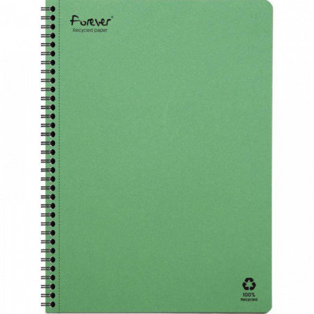 CAHIER SPIRALE A4 120P 90G  5X5 FOREVER FSC 100% RECYCLE FAB France