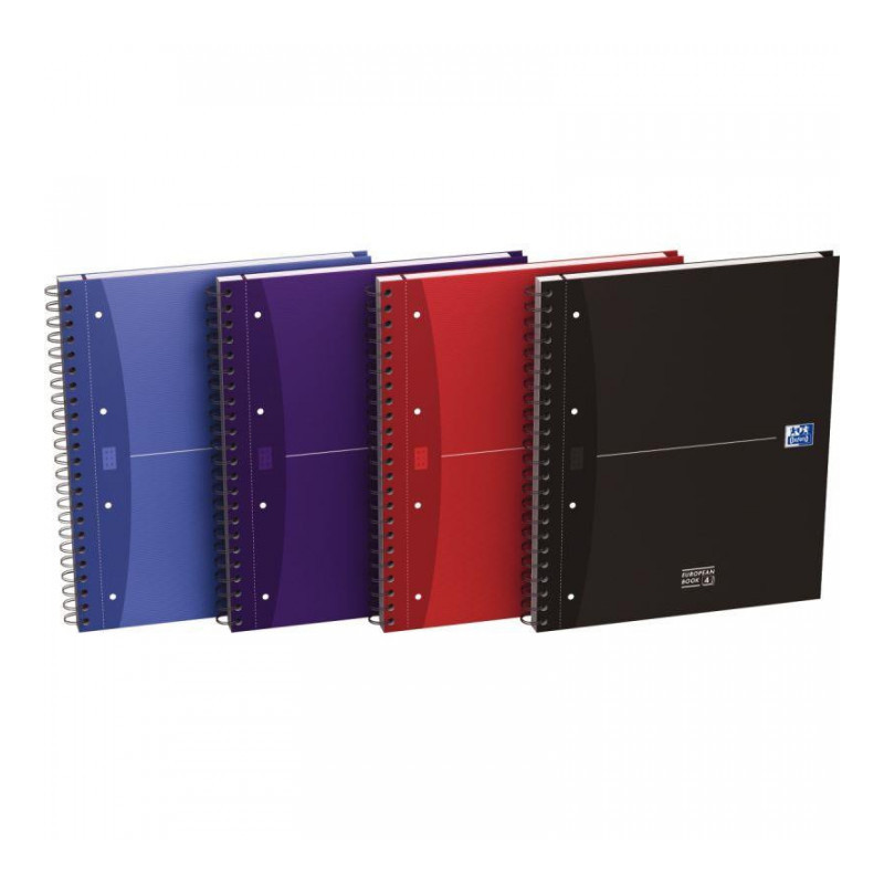 CAHIER  SPIRALE A4+ 240P 5X5 COUV CARTON  A4 4TROUS +3 INTERC EUROPEAN BOOK  FAB France