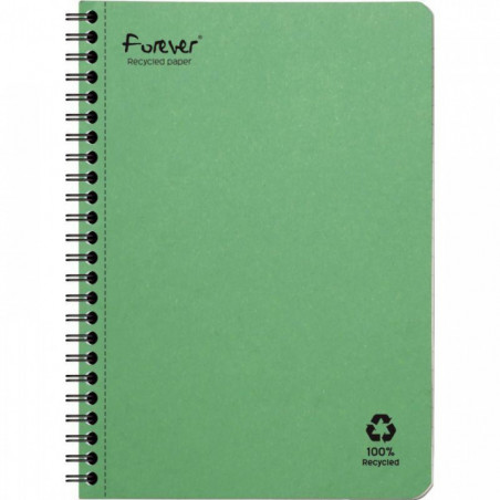 CAHIER SPIRALE A5 120P 90G  5X5  FOREVER FSC 100% RECYCLE FAB France