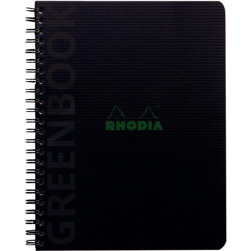 CAHIER SPIRALE A5+ 160P 90G  5X5  GREENBOOK RHODIACTIVE 100% RECYCLÉ   FAB France PEFC