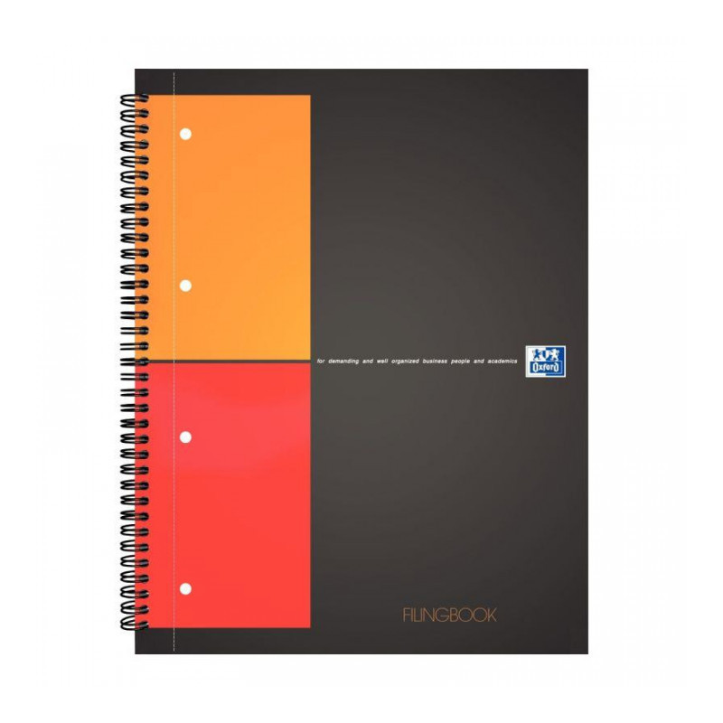 CAHIER SPIRALE FILINBOOK A4+ 5X5 80G 200P PERF +3 INTERC + POCHETTE FAB France OXFORD PEFC SCRIBZEE