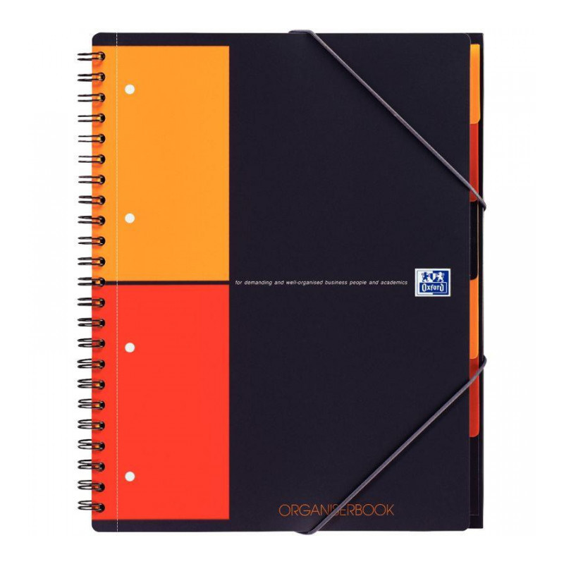 CAHIER SPIRALE -TRIEUR ORGANISERBOOK  A4+ 5X5160P  COUV PP +ELAST. FAB France OXFORD PEFC SCRIBZEE