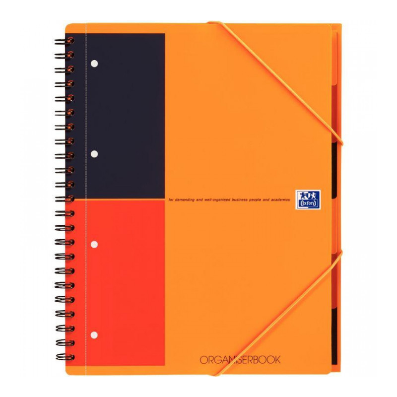 CAHIER SPIRALE -TRIEUR ORGANISERBOOK  A4+ LIGNE 160P  COUV PP +ELAST. FAB France OXFORD PEFC SCRIBZEE