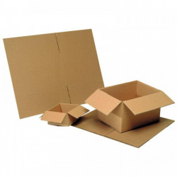 CAISSES KRAFT DOUBLE CANNELURE 34x24x24 CM *PQT20* FSC 100% COMPOSTABLE