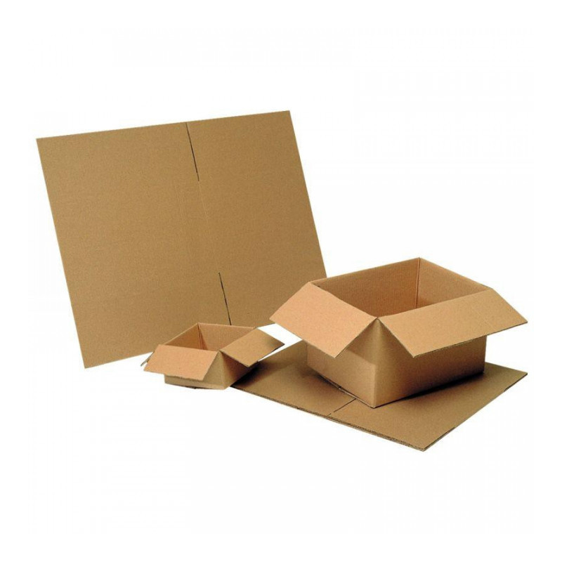 CAISSES KRAFT DOUBLE CANNELURE 34x24x24 CM *PQT20* FSC 100% COMPOSTABLE