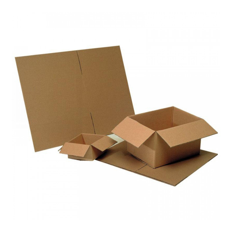 CAISSES KRAFT DOUBLE CANNELURE 50x40x30 CM *PQT10*FSC 100% COMPOSTABLE