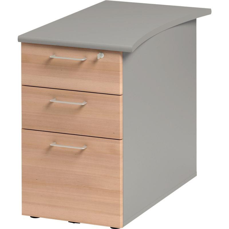 CAISSON BOUT BUREAU JAZZ+ FAB FR P.80 HETRE / GRIS GAR. 3 ANS