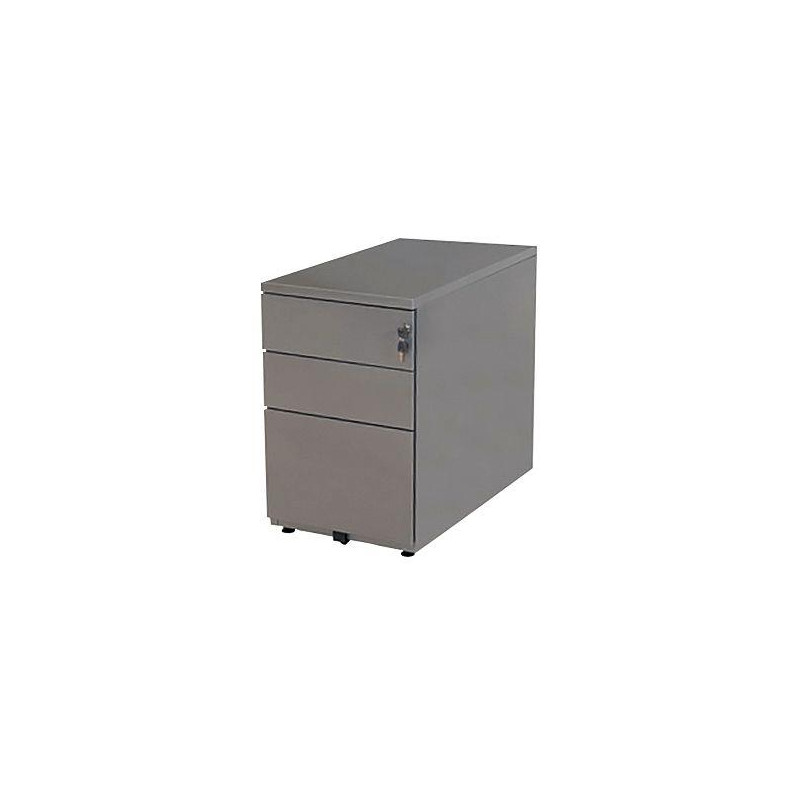 CAISSON HAUTEUR BUREAU PROFESSIONNEL P80 CM EN MÉTAL FAB FR 3 TIROIRS ALUMINIUM GAR 5ANS