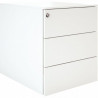 CAISSON MÉTALLIQUE MOBILE NF 3 TIROIRS  L42 P53,3 H50,5 CM BLANC GAR 5 ANS