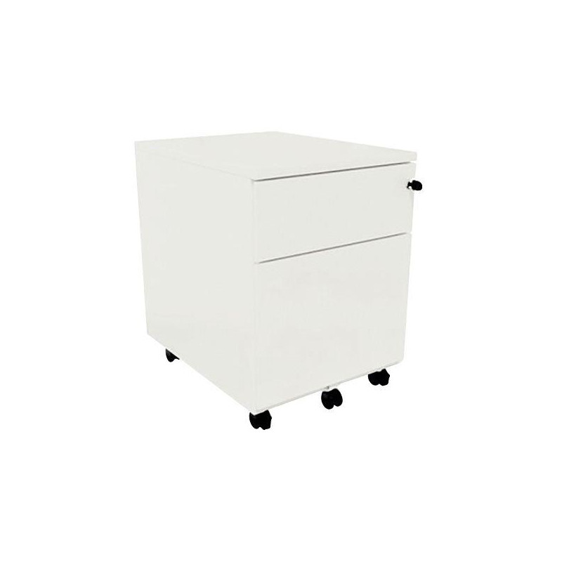 CAISSON MOBILE PROFESSIONNEL EN MÉTAL 1 TIROIR PLAT 1 TIR.DOSS.SUSPENDUS FAB FR BLANC GAR 5ANS