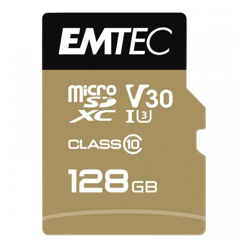 CARTE MICRO SD EMTEC UHS I U3 V30 SPEEDIN PRO 128 GO XC