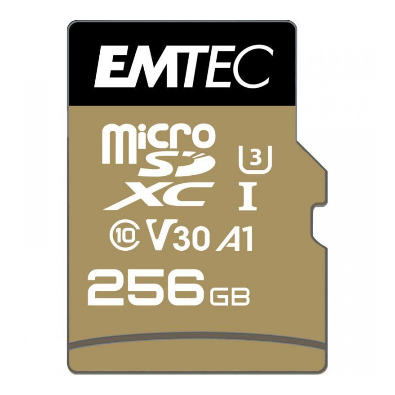 CARTE MICRO SD EMTEC UHS I U3 V30 SPEEDIN PRO 256 GO XC