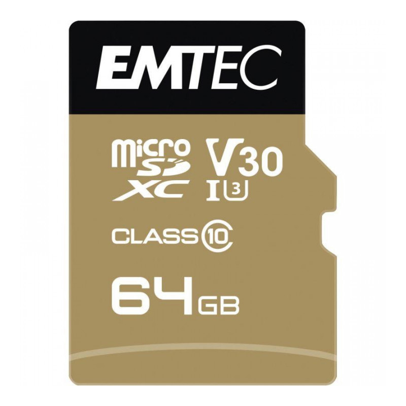 CARTE MICRO SD EMTEC UHS I U3 V30 SPEEDIN PRO 64 GO XC