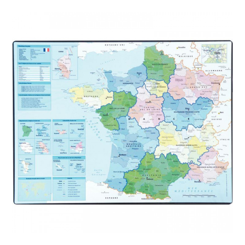 CARTE MURALE FRANCE ADMINISTRATIVE CBG PAPMURFRANCE