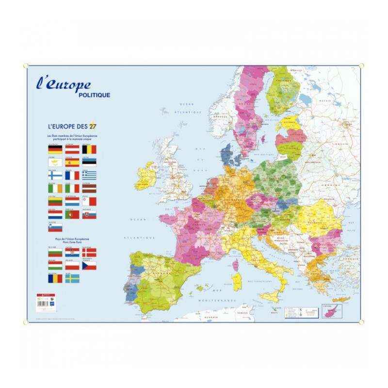 CARTE MURALE SOUPLE EUROPE MONDE 98x138 PAPSOUPLEUROPEMOND