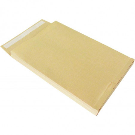 CARTON DE 125 POCHETTES KRAFT ARMÉ 3 SOUFFLETS 229X324 130G/M² BANDE DE PROTECTION