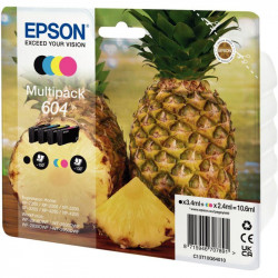 CARTOUCHES JET D'ENCRE LOT DE 4 EPSON 604 PETITE CAPACITE T10G640 NOIR 150P & COULEURS 130P