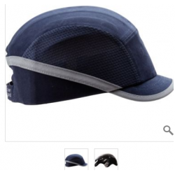 CASQUETTE ANTI HEURTS VISIÈRE COURTE BLEU