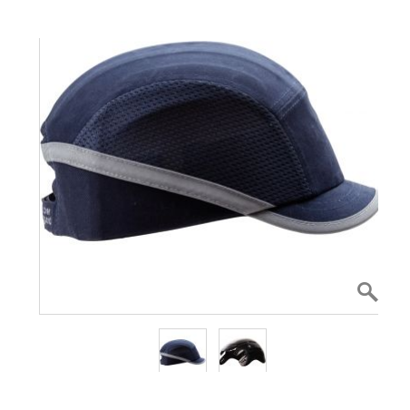 CASQUETTE ANTI HEURTS VISIÈRE COURTE BLEU