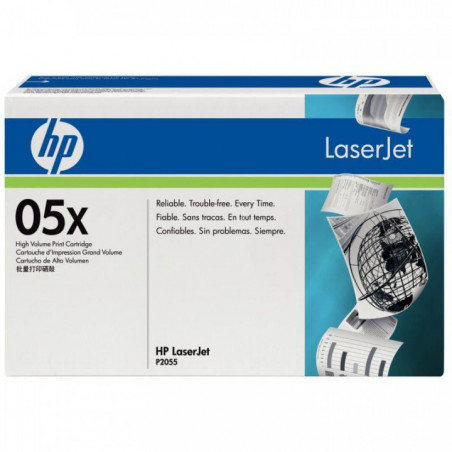 CE505X TONER LASER HP CE505X 05X P2055 HTE CAPACITÉ 6500p. NOIR