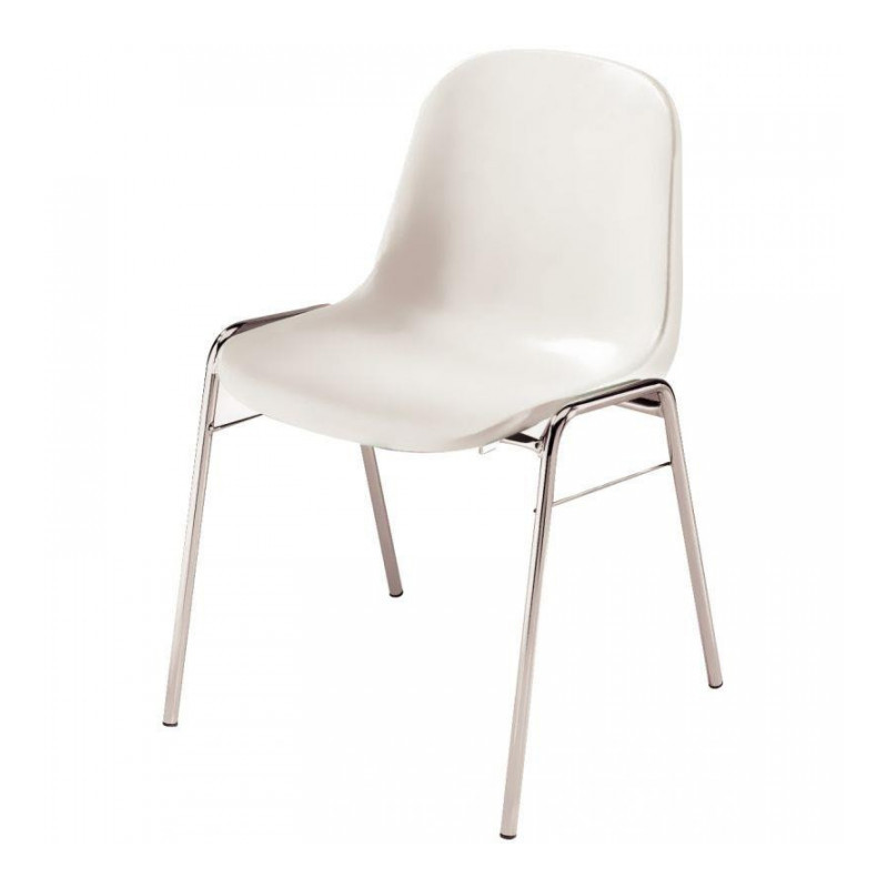 CHAISE D'ACCUEIL MONOCOQUE POLYPROPYLENE  BETA GRIS antidérapante empilable par 10 GAR. 1 AN  90KG