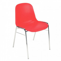 CHAISE D'ACCUEIL MONOCOQUE POLYPROPYLENE  BETA ROUGE antidérapante empilable par 10 GAR. 1 AN  90KG