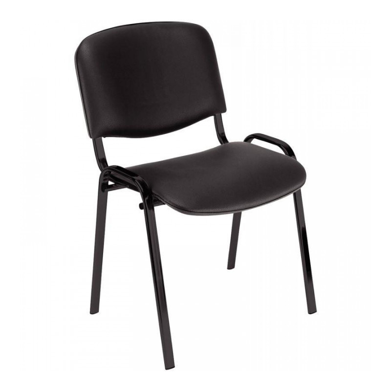 CHAISES LOT DE 4 ISO SKAI NOIR carénage protection assise et dossier struct.interne hetre multiplis antidérapantes empilables pa