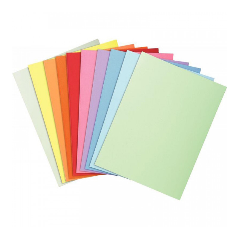 CHEMISES 210G  COULEURS VIVES ASSORTIS PQT 100 PEFC FAB FRANCE   24X32 CM