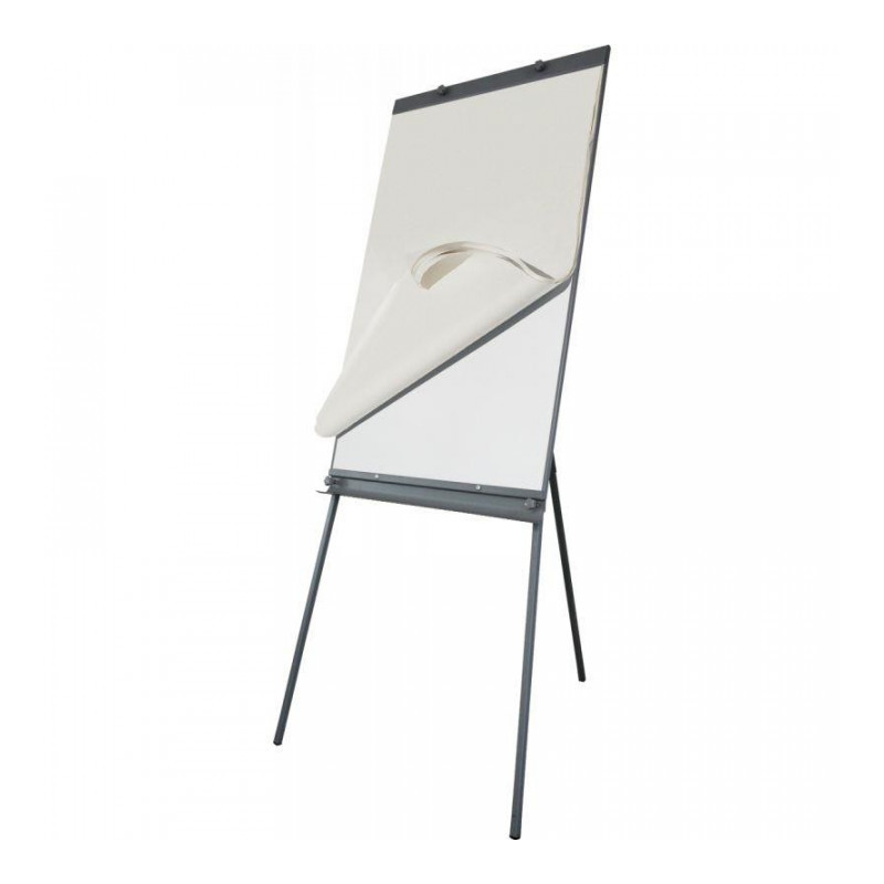 CHEVALET DE CONFÉRENCE STANDARD + TABLEAU BLANC EFFACABLE A SEC AUGET METALIQUE PORTE MARQUEUR REGLABLE HAUTEUR 113A190CM