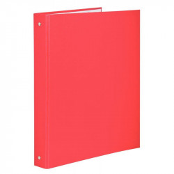 CLASSEUR 4 ANNEAUX DOS 4CM DIAM 30 RIGIDE PLASTIFIE INT PAPIER ROUGE EXACOMPTA