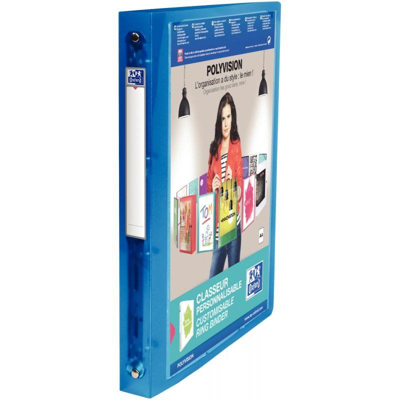 CLASSEUR PERSONNALISABLE 4 ANNEAUX POLYVISION DOS 30 BLEU ELBA 100201431