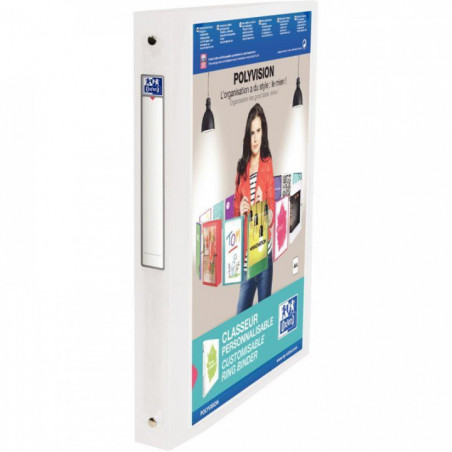 CLASSEUR PERSONNALISABLE 4 ANNEAUX POLYVISION DOS 30 INCOLORE ELBA 100201432