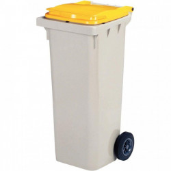 CONTENEUR 2 ROUES 120 LITRES 55,2X47,5X92,6CM JAUNE