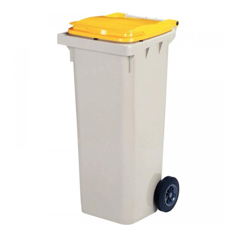 CONTENEUR 2 ROUES 120 LITRES 55,2X47,5X92,6CM JAUNE