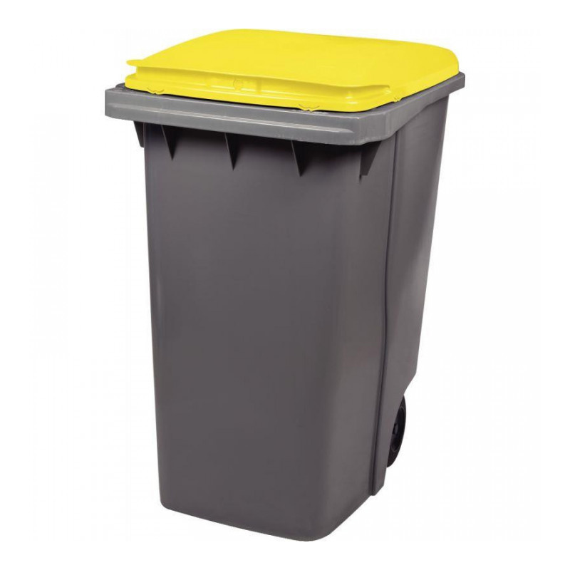 CONTENEUR 2 ROUES 340 LITRES 85X62X109,5CM JAUNE