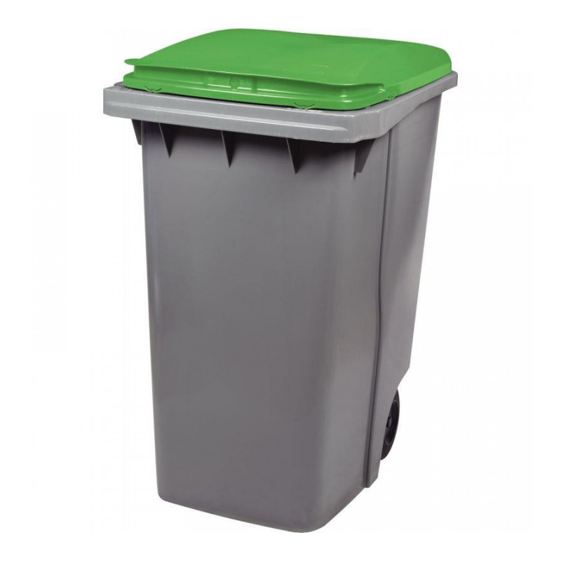 CONTENEUR 2 ROUES 340 LITRES 85X62X109,5CM VERT