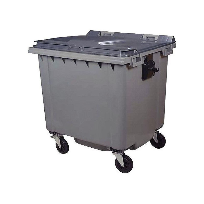 CONTENEUR 4 ROUES 1000 LITRES 137X103,8X132,5CM GRIS