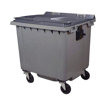 CONTENEUR 4 ROUES 1000 LITRES 137X103,8X132,5CM GRIS