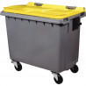 CONTENEUR 4 ROUES 660 LITRES 137X76,5X119,7CM GRIS