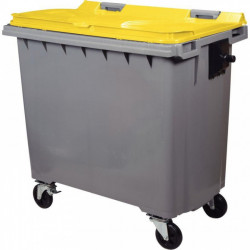 CONTENEUR 4 ROUES 770 LITRES 137X76,5X130CM JAUNE