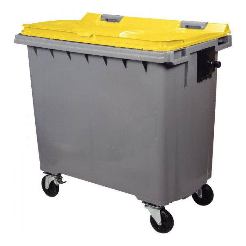 CONTENEUR 4 ROUES 770 LITRES 137X76,5X130CM JAUNE