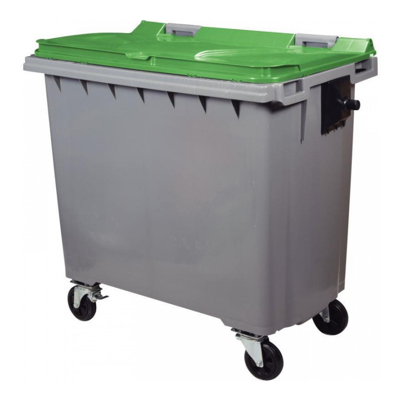 CONTENEUR 4 ROUES 770 LITRES 137X76,5X130CM VERT