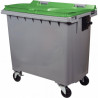 CONTENEUR 4 ROUES 770 LITRES 137X76,5X130CM VERT