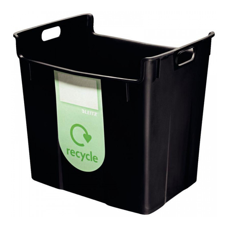 CORBEILLE NOIR À PAPIER DE RECYCLAGE LEITZ PLUS 40L