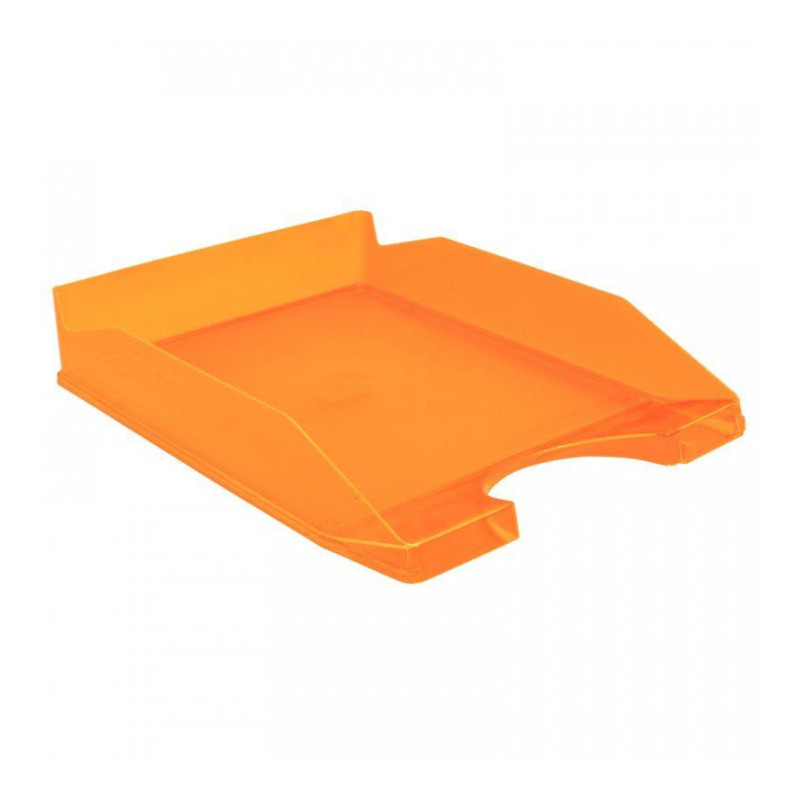 CORBEILLE ORANGE COURRIER TRANSPARENT  H6,5CM FAPI BY  93-18