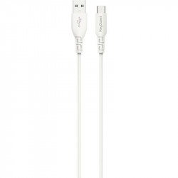 CORDON USB TYPE A VERS TYPE C 1.2M BLANC