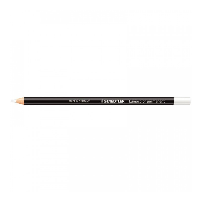 CRAYON LUMOCOLOR BLANC PERMANENT BTE 12 GLASSOCHROM STAEDTLER 108 20-0