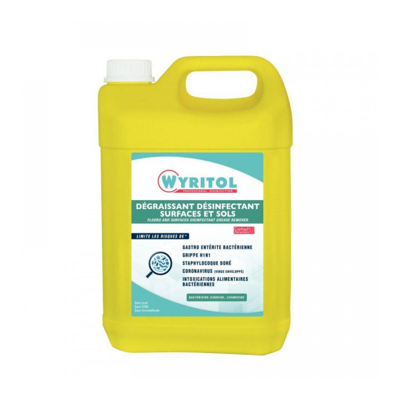 DÉGRAISSANT DÉSINFECTANT SOL BIDON 5 L.WYRITOLBACTERICIDE FONGICIDE VIRUCIDE