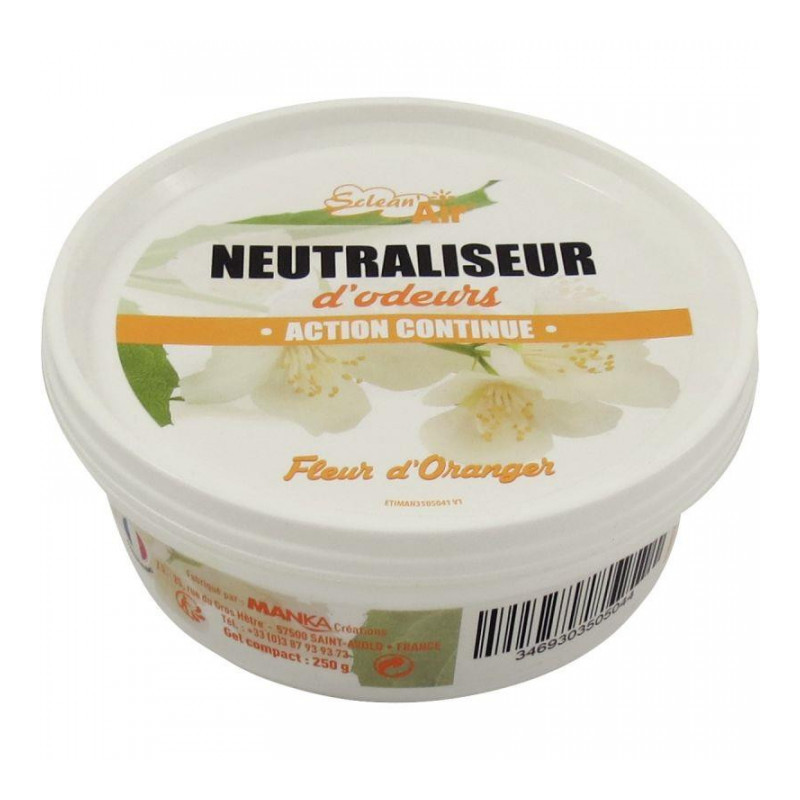 DÉSODORIANT GEL BOITIER NEUTRALISEUR D’ODEUR  POT 250 GRS FLEUR D'ORANGER BD503